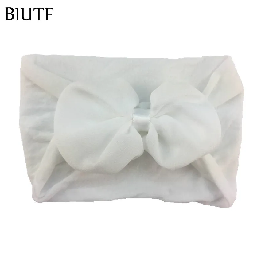 1 шт./лот эластичная мягкая широкая нейлоновая повязка на голову с бантиком для