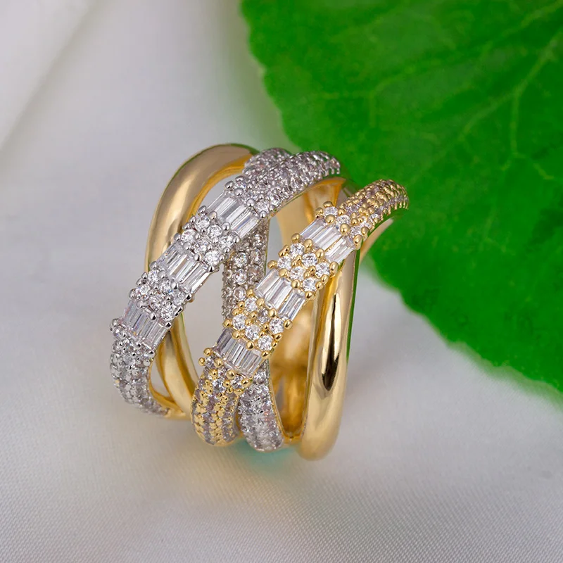 Невесты говорить роскошные женские палец кольцо с кубическим цирконием