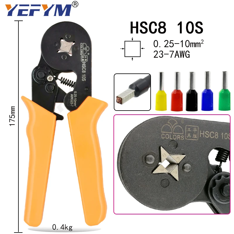 Цвета HSC8 10S 0 25 10 мм2 23 7AWG обжимные плоскогубцы 1400 клеммы для трубки тип иглы