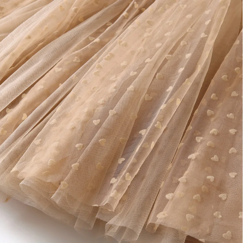 Женская фатиновая юбка средней длины из флока с высокой талией 360 градусов