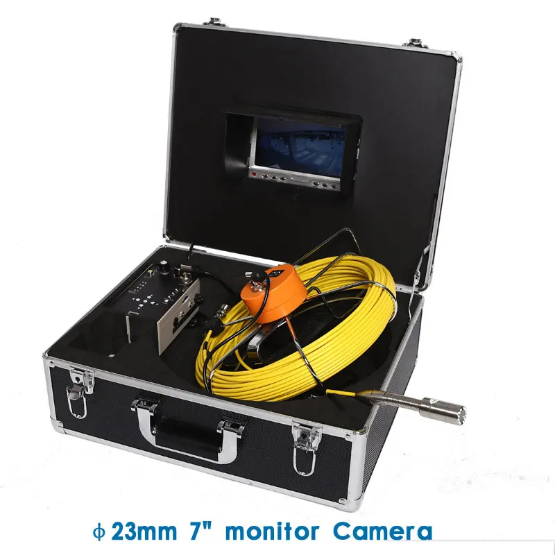 

7 Inch Monitor 23mm HD Camera Pipe Sewer Drain Inspection System Kit With DVR Recorder Meter Counter