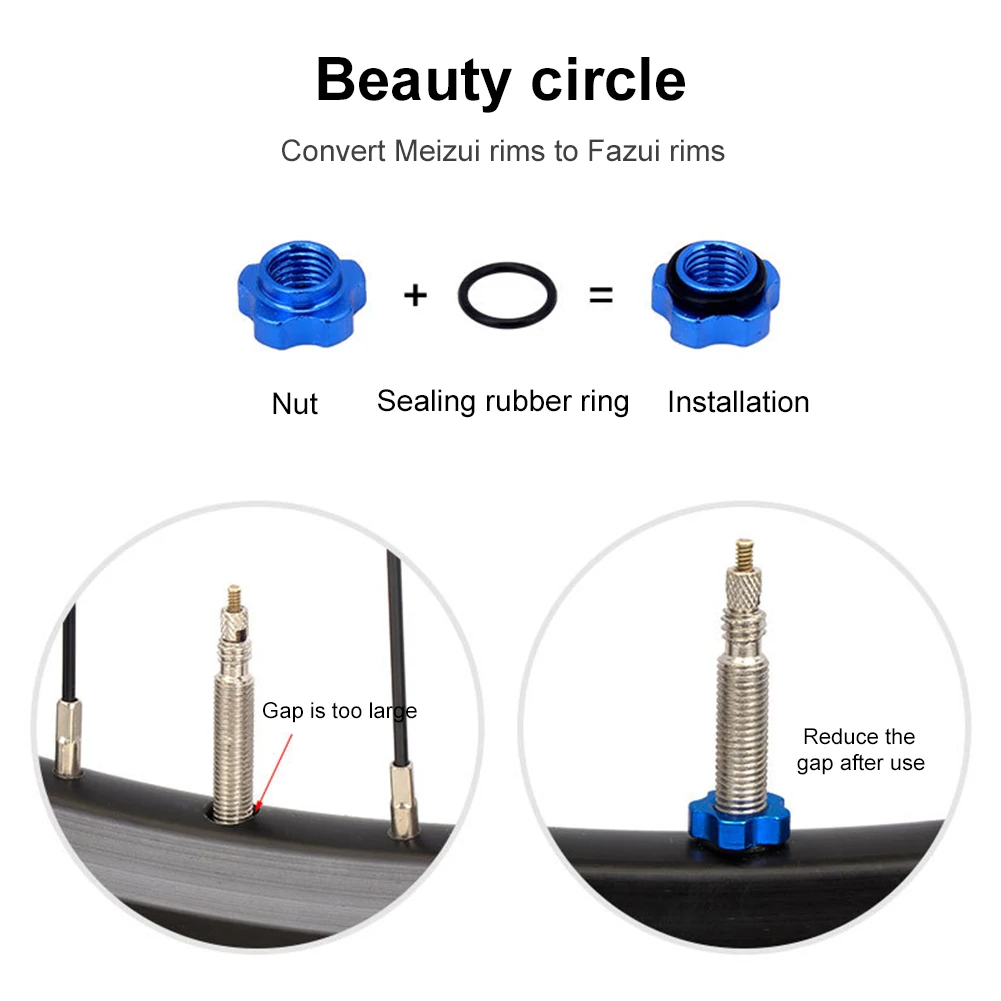 1 set bike presta ventil mutter mtb road fahrrad tubeless reifen ventil kappe vakuum felge reifen düse schloss mit installation schlüssel fr