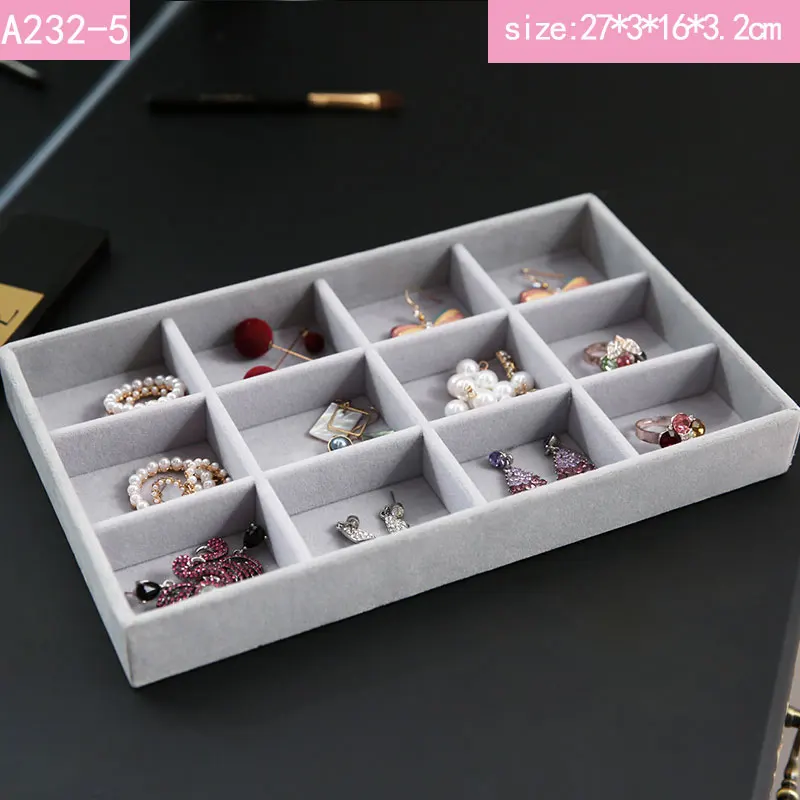 Ящик DIY для хранения ювелирных изделий лоток кольцо подарочная коробка для браслета ювелирные изделия Органайзер держатель серьги небольшой размер подходит для большинства помещений - Цвет: A232-5