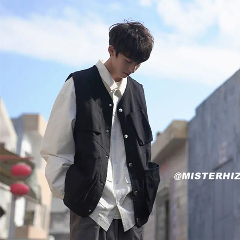 

Spring Autumn Casual Long-sleeved Shirt Men Korean Loose White Shirt Trend Jacket Streetwear Oversized Button Up Shirt