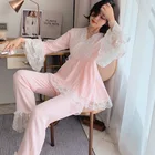 Женская пижама из хлопчатобумажной пряжи, красивая женская пижама