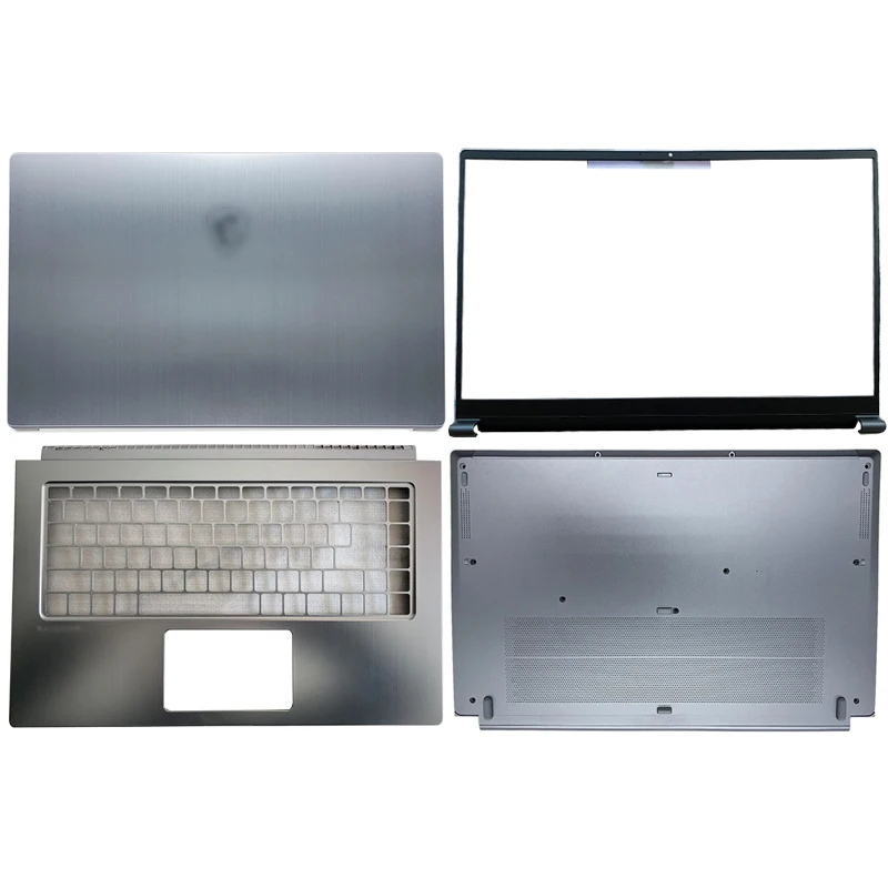 Portátil para Msi Novo Moderno Portátil Lcd Capa Traseira – Moldura Dianteira Palmrest Case Inferior Prata 15 M15 Ms-1551