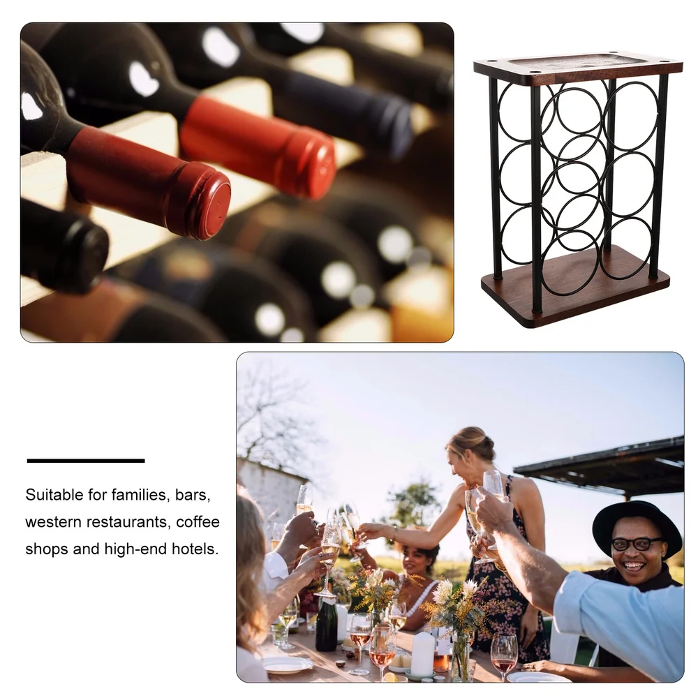 

1Pc Wooden Iron Rack Household Displaying Holder Shelf Decor