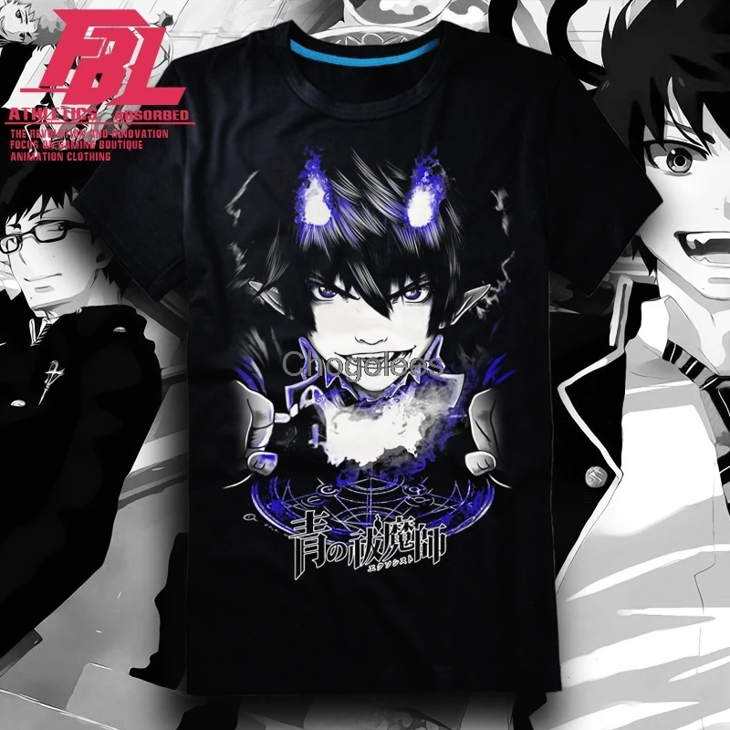 Футболка с японским Аниме Манга Ao No Exorcist Jump Square футболки коротким рукавом