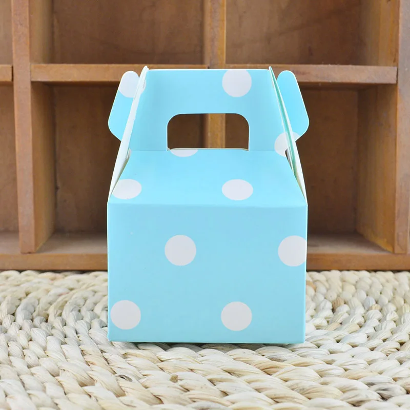 10 шт. креативная цветная коробка для конфет в горошек простая торта печенья
