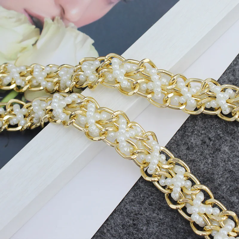 

Elegant Pearl Belts Women Thin Waistband Imitation Silver Gold Beaded Hook Decorative Metal dress Accessories Belt Pearl Chain