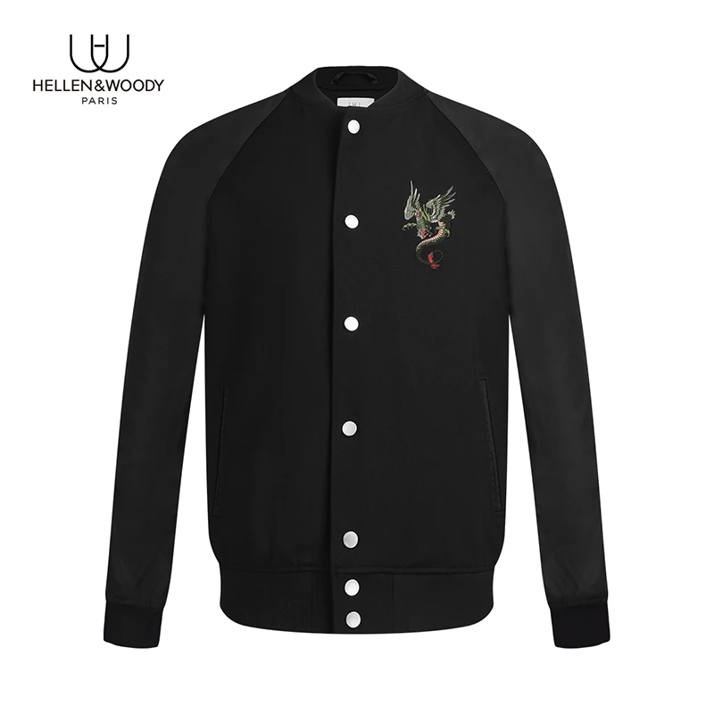 HW мужская одежда 2020 Новое поступление Пряжка Круглый вырез куртка модная вышивка