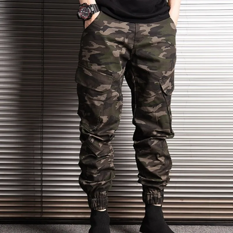 Модные хлопковые мужские шаровары 2020 камуфляжные брюки-карандаш в японском