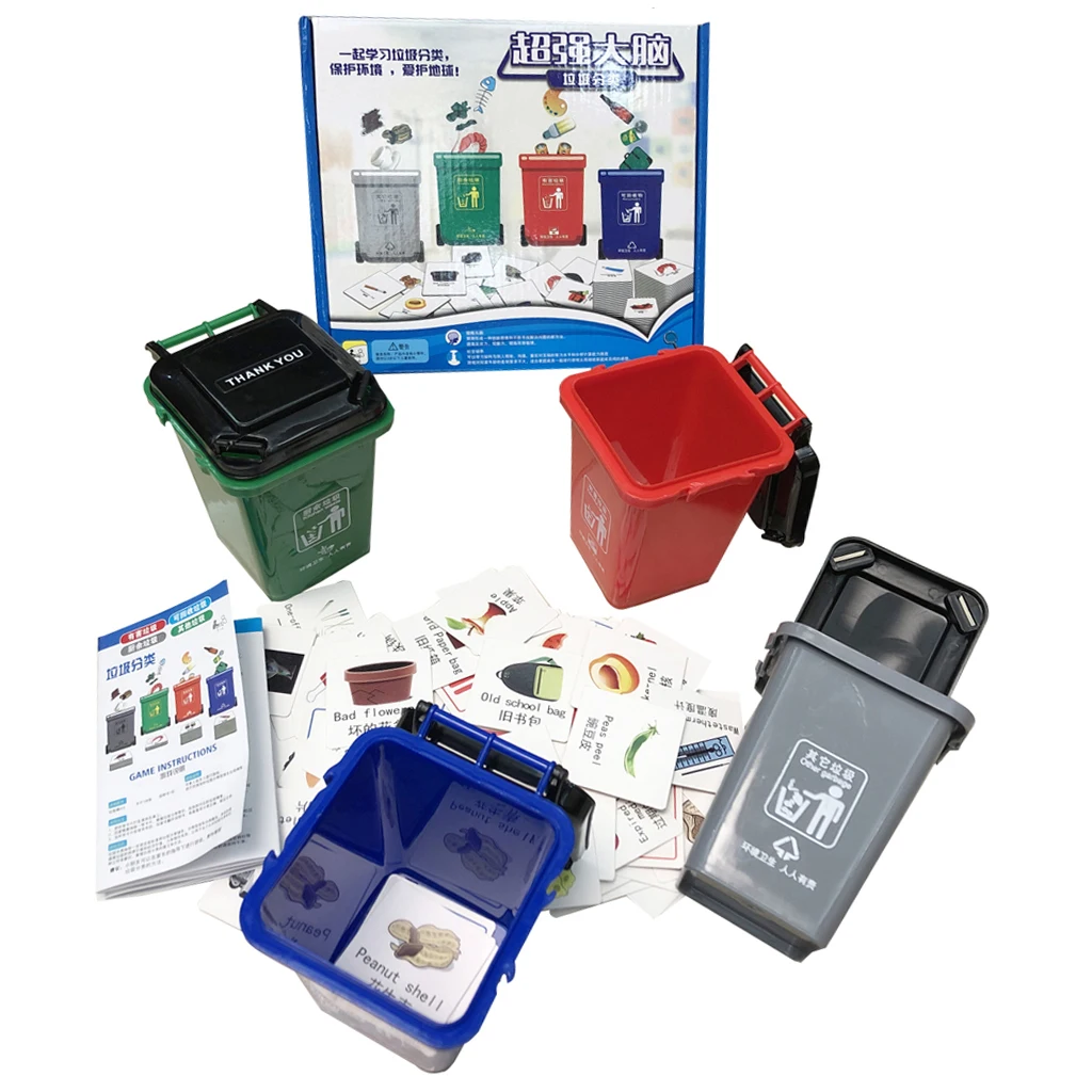 

Durable Kids Mini Garbage Classification Sorting Toys Plastic Trash Can Toy