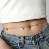 womens waist chain belt fashion metal butterfly belly chain thin metal body accessories decoration chunky fringes belts punk