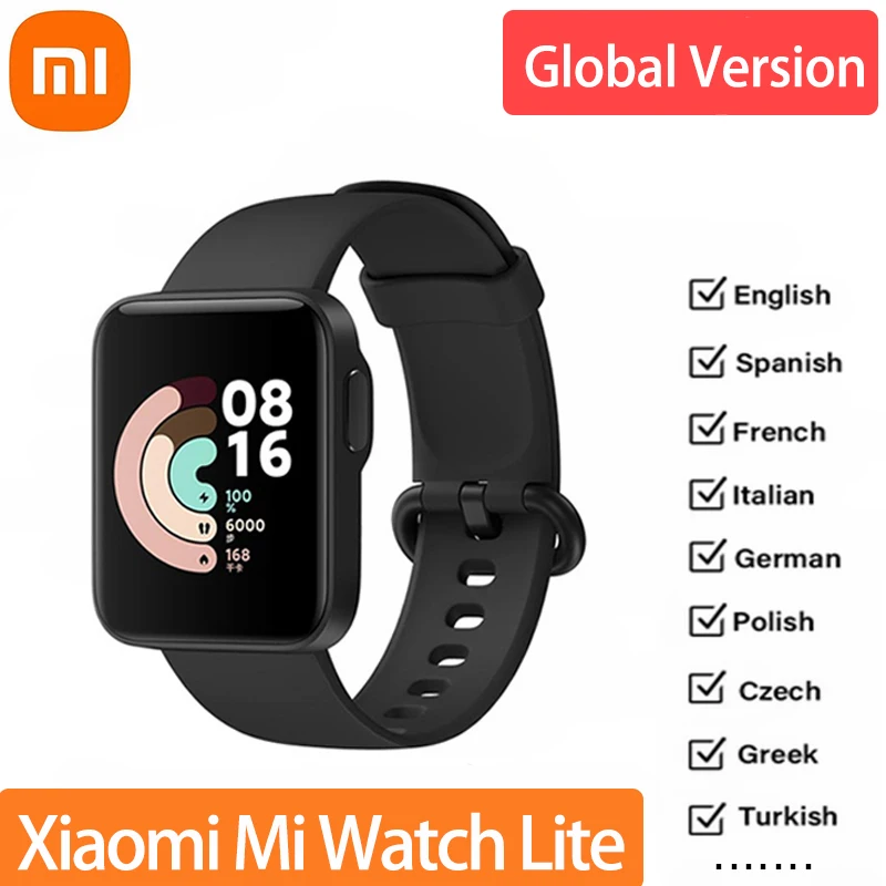 Смарт-часы Xiaomi Mi Watch Lite глобальная версия сенсорный экран 1 4 дюйма GPS 5ATM