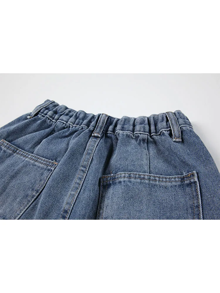 Women's Vintage High Waist Jeans Boyfriends Baggy Casual Female Washed Mom Streetwear Oversized Wide Leg Denim Pants 2022 |