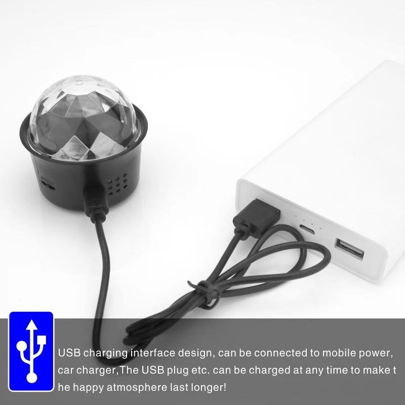 Мини Беспроводной чешское стекло диско шар светильник музыкальный звуковой