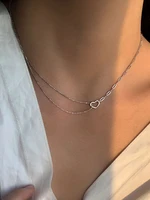 925 sterling silver heart choker necklace for women vintage asymmetric clavicle chain necklace classic party jewelry