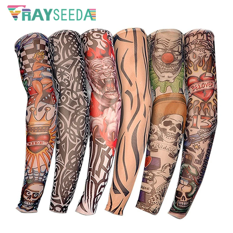 Нарукавники мужские 1 пара имитация временных татуировок дешевые баскетбольные