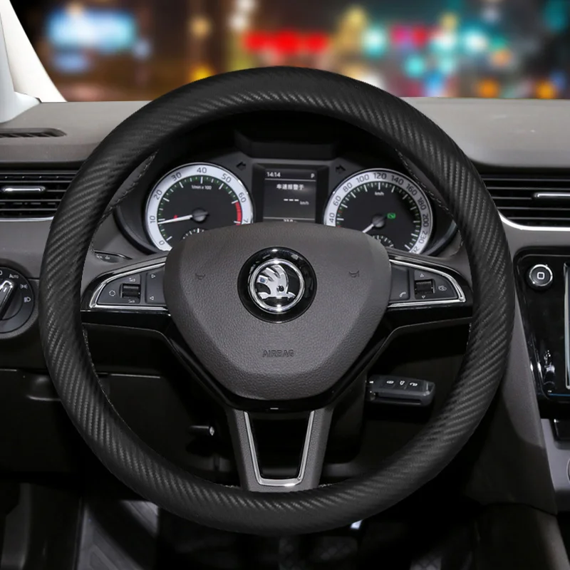 color 8 Чехол на руль из натуральной кожи для skoda superb 2 3 octavia 2 a5 fabia 1 karoq rapid, Yeti Kodiaq - Название цвета: color 8