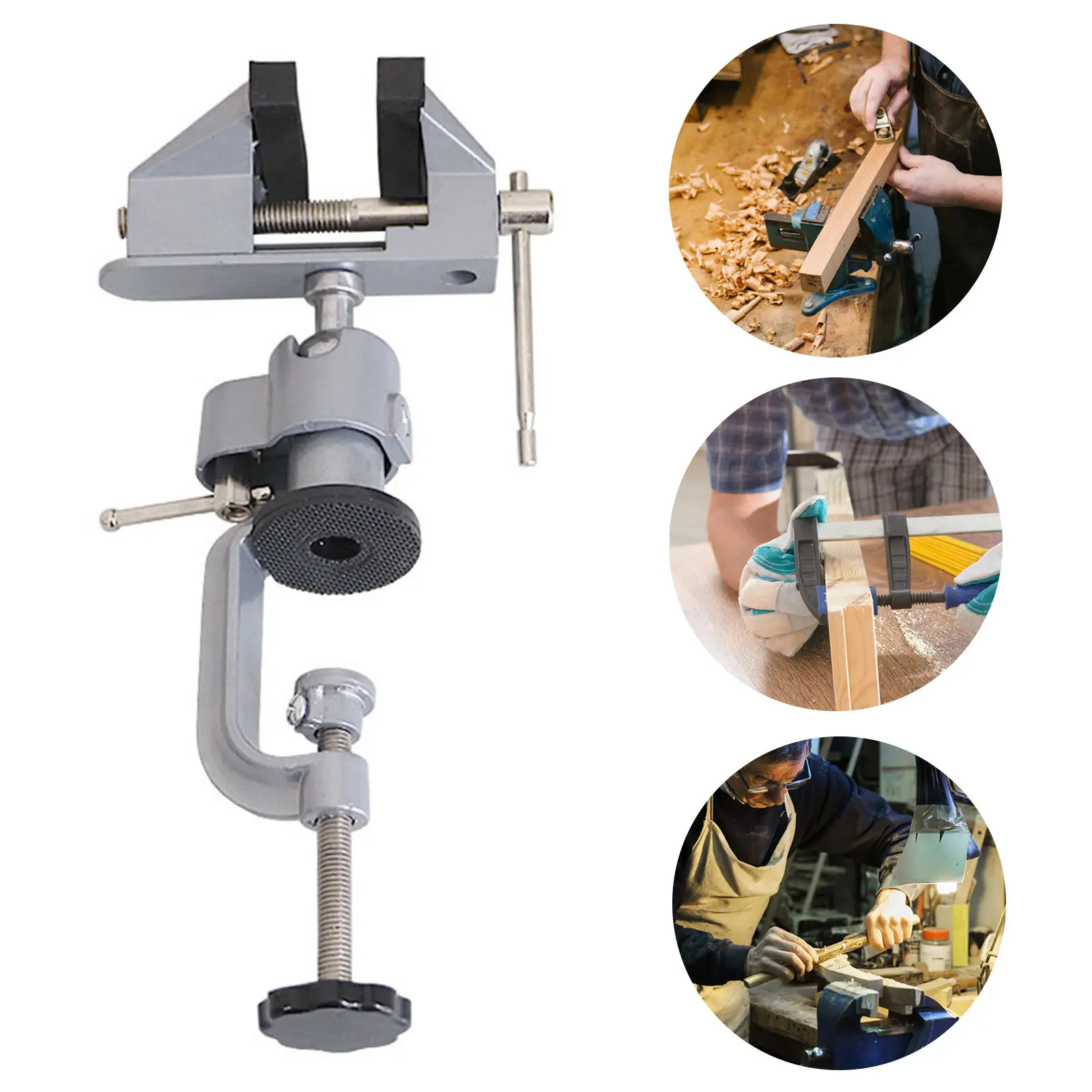 

Настольный верстак тиски универсальный зажим Поворот на 360 ° DIY вращающийся рабочий зажим для деревообработки сверление металлообработки а...