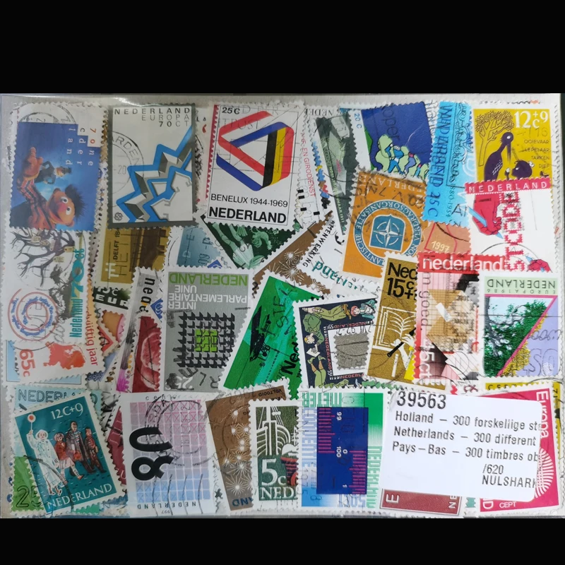 

50 Different Dutch Postage Stamps Off Paper With Post Mark For Collection