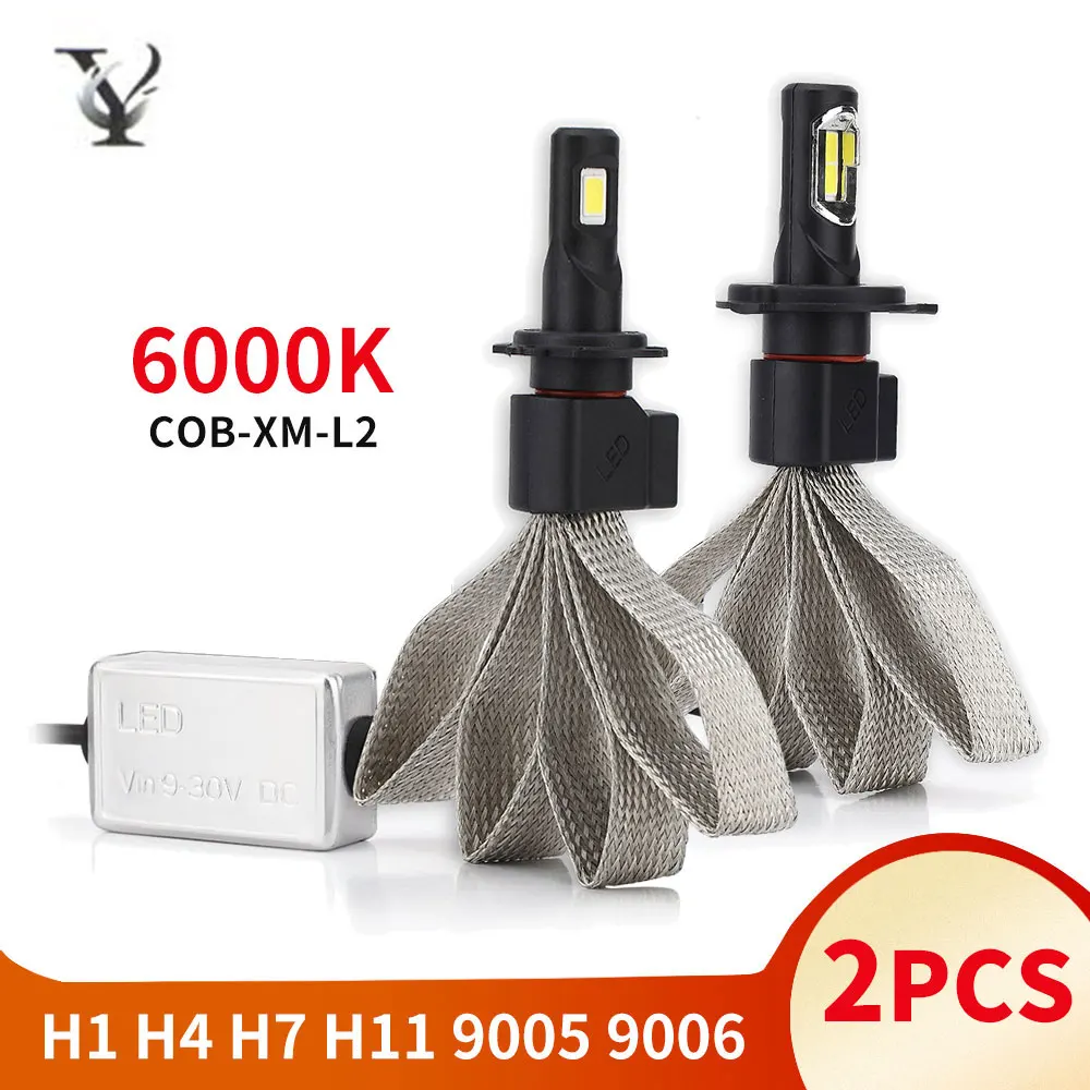 2 шт. H7 H4 H11 H1 9005 9006 HB4 5202 H16 светодиодный Canbus лампа фары комплект 1860 светодиодных чипов 12V 4500LM 6000K мини автомобильный лампы Hi/lo луч
