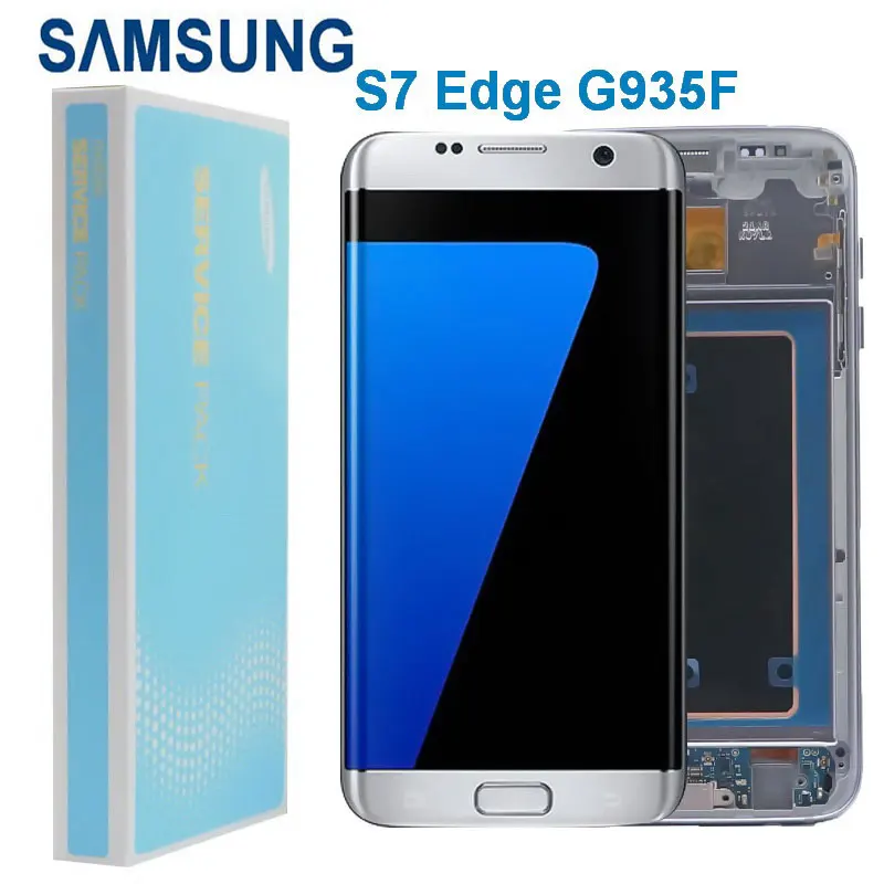 Tela de Toque Assembléia com Quadro Lcd para Samsung Amoled Original Galaxy Borda G935 G935f Sm-g935fd Display Lcd Digitador 5.5 s7