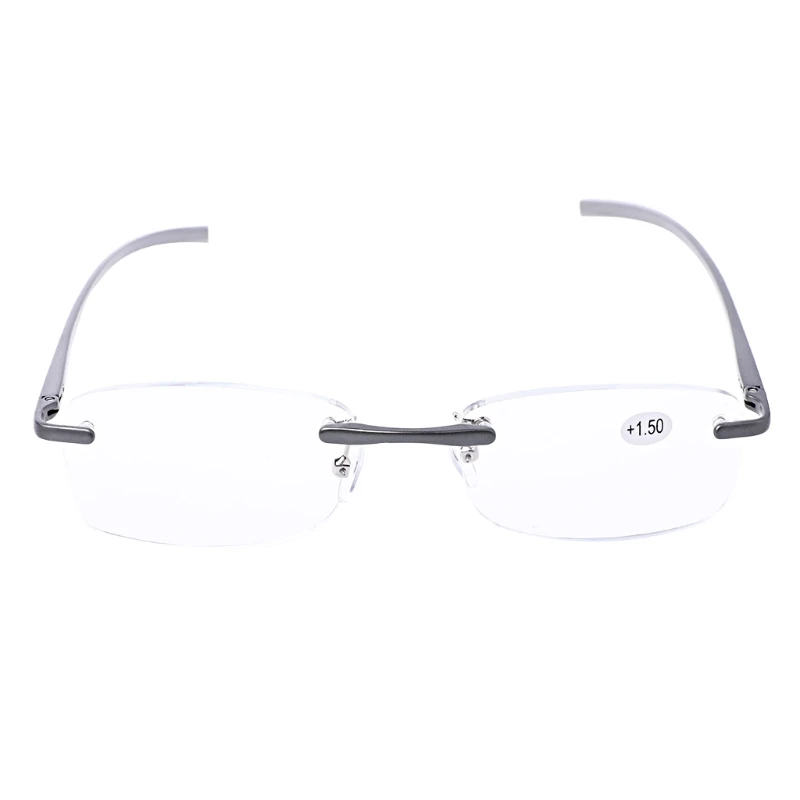 

Aluminum Metal Rimless Reading Glasses Presbyopic Eyeglass Resin Lense +1.0~+3.5