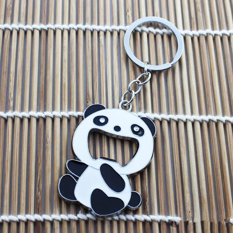 

100pcs Cute Panda Key Ring Key Chain Novelty Portable Wine Soda Beer Bottle Opener for Women Men Birthday Christmas Gift NO310
