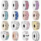 Pandora мозаика яркая элегантность дуги любви сердце ледяное формирование зажим Шарм серебряные бусины 925 пробы Fit Браслет DIY ювелирные изделия