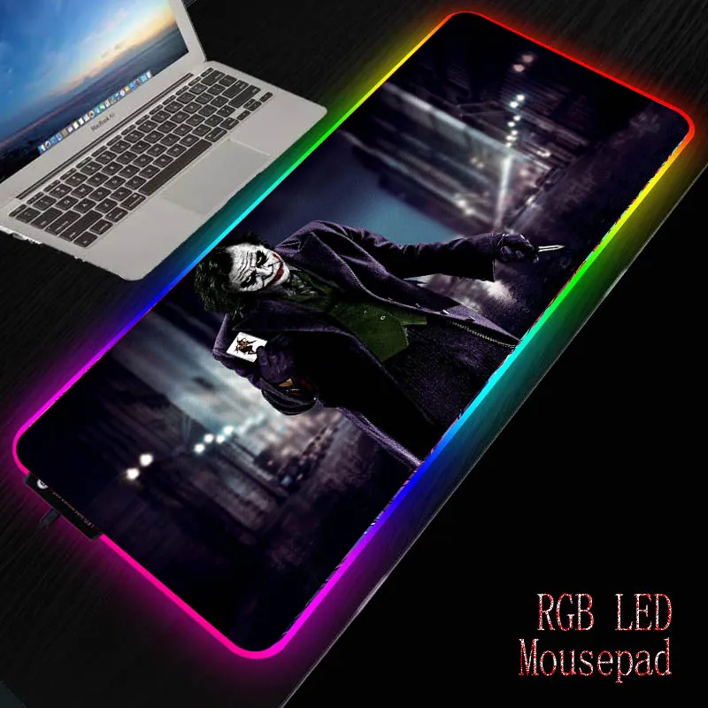 MRGBES Забавный Джокер аниме RGB компьютерный коврик для мыши большой геймер