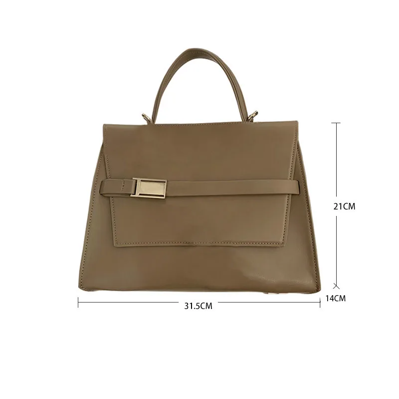

The New Korean Fashion Trend Messenger Simple And Generous Handbag Solid Color Shoulder Bag