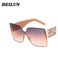 fashion one piece sunglasses for women oversized square shades glasses men luxury designer water drill gradient lens wholesale