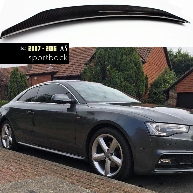 

3*3 3K Carbon Fiber Rear Spoiler Deck Wing Perfect Fit for Audi A5 B8 2007 - 2016 4-Door Sedan