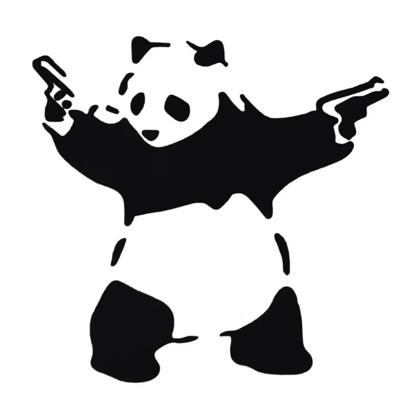 

Lovely Panda with Two Guns 3D Car Truck Window Reflective Sticker Decal Universal Car Accessories