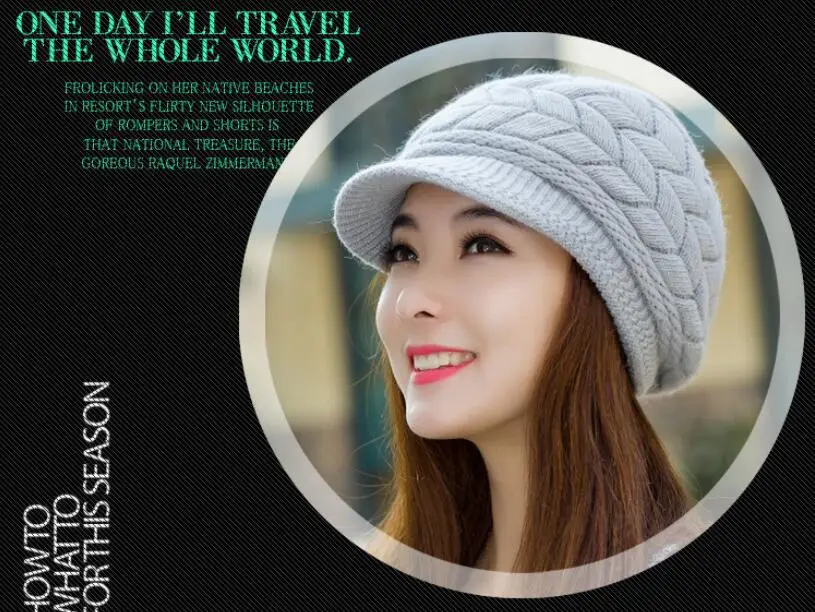 Вязанная женская шапка, зимние шапки для женщин, женские шапочки для девочек, шапки Skullies, женская шапка SnapBack, теплая шерстяная шапка sombrero mujer