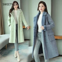 winter jacket women clothing for women warm velvet thicken faux suede long coats parka female double breasted jacket