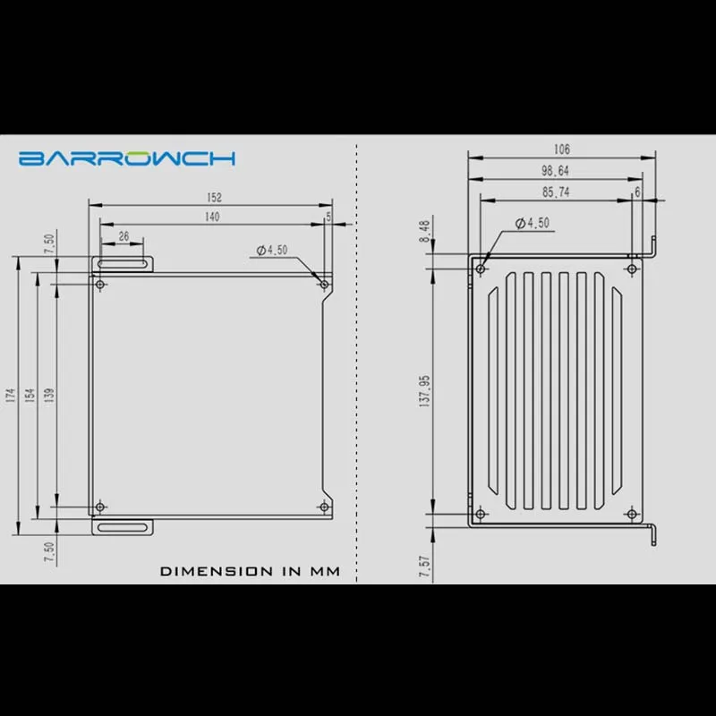 Корпус кабеля водяного охлаждения Barrowch для ПК серии MOBULA Простой встроенный