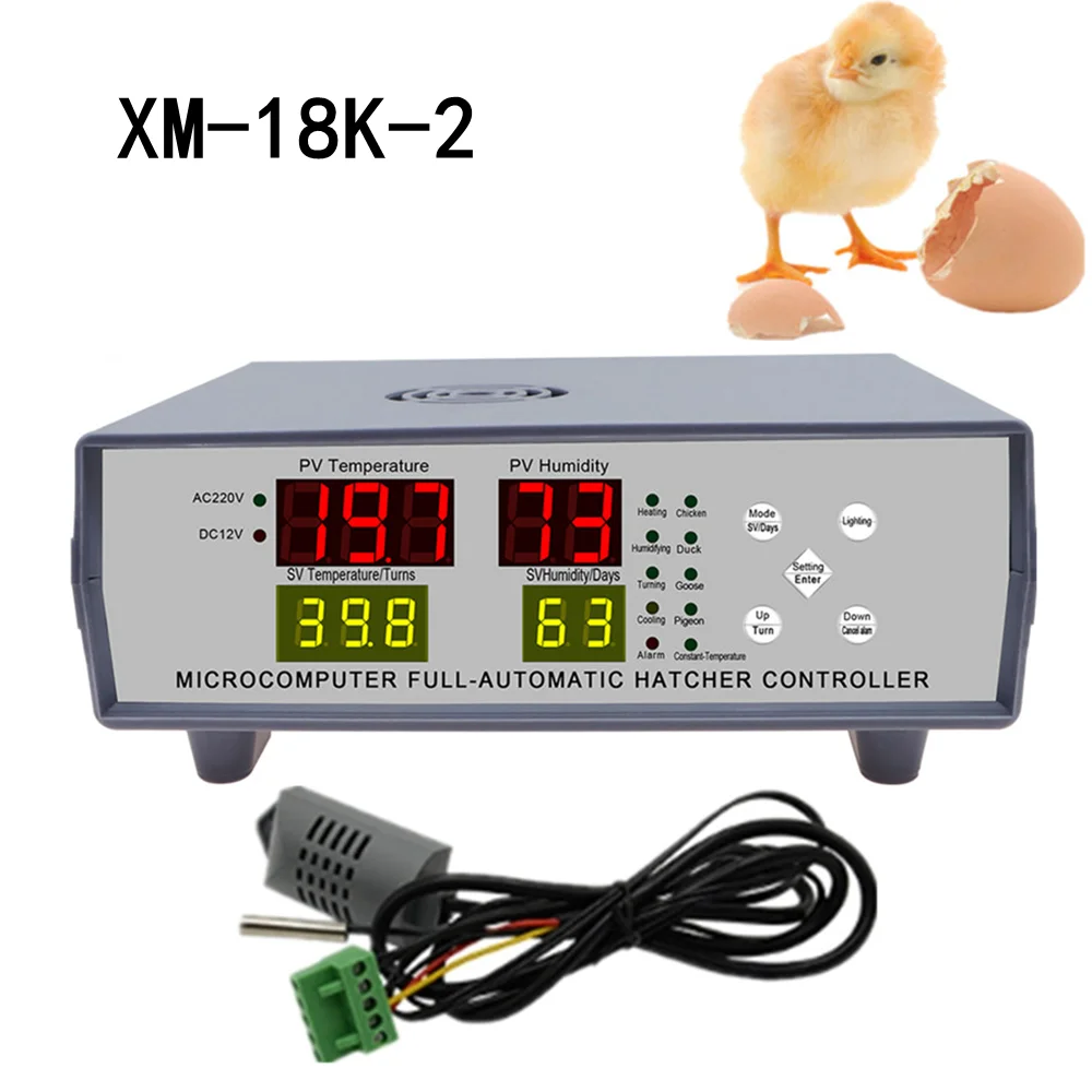 

XM-18K-2 Egg Incubator Controller Microcomputer full-Automatic Temperature Humidity Digital Controller Eggs Hatcher Thermostat