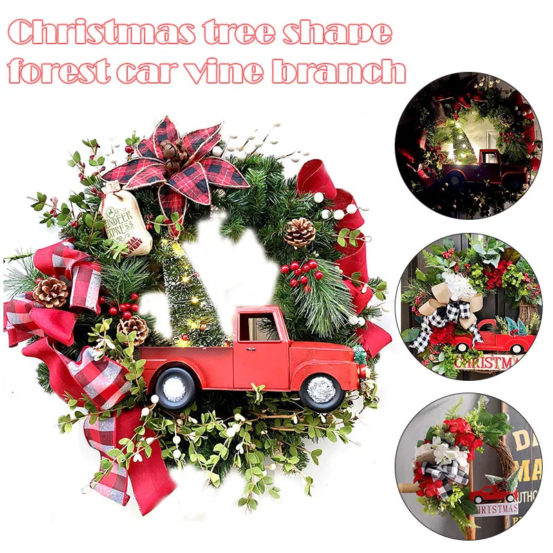 

Red Truck Christmas Wreath Christmas Red truck Holiday Pinecone Wreath Checkered Wreath Christmas Wreath HFD889