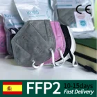 200 шт 5 слоев FFP2 Маска Для Взрослых Черный KN95 Тканевая маска Mascarillas защитный лицевая маска KN95 фильтр респиратора с синий маска