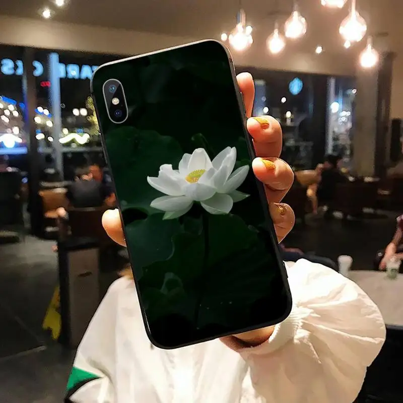 

Simple style beautiful lotus Phone Case for iPhone 11 12 pro XS MAX 8 7 6 6S Plus X 5S SE 2020 XR