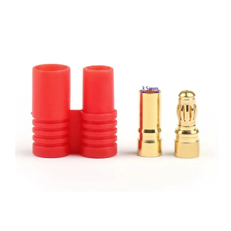 10 компл./лот HXT 3 5 мм золотые пули банан разъем вилки с защитным рукавом для ESC