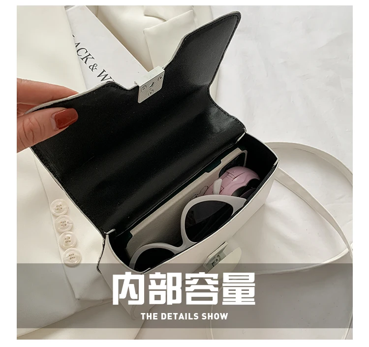 

Fashion Design Women Acrylic Chain Crossbody Bag Stone Pattern Ladies Handbag Solid Color PU Leather Female Single Shoulder Bags