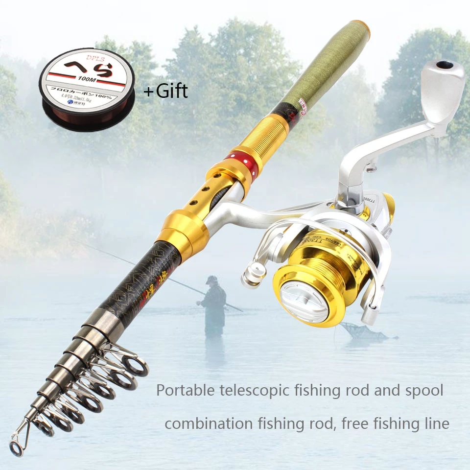 

Fishing Reel and Rod Bag Set Telescopic Carbon Fishing Rod 10BB Spinning Reel Combo Fishing Tackle Travel Rod Lowest profit