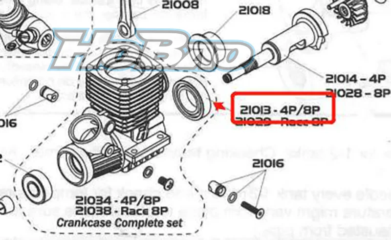 Оригинальный подшипник OFNA/HOBAO RACING 21013 13x24x6 Универсальный 4P/8P для двигателя HYPER
