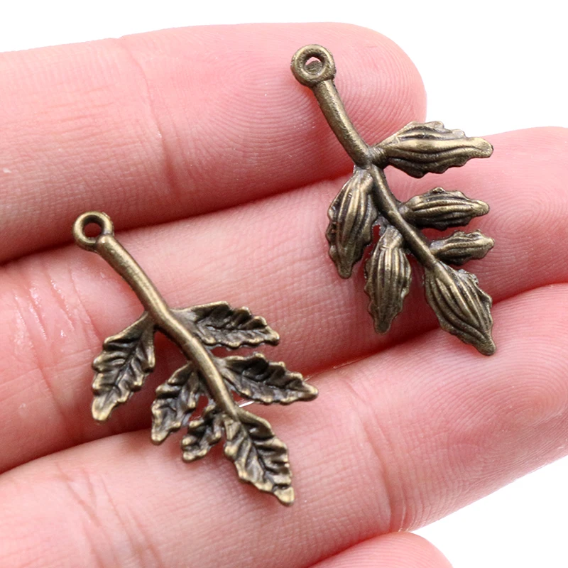 30x17mm 20pcs Antique Gold Bronze Plated Tree Leaf Handmade Charms Pendant:DIY for bracelet necklace | Украшения и аксессуары