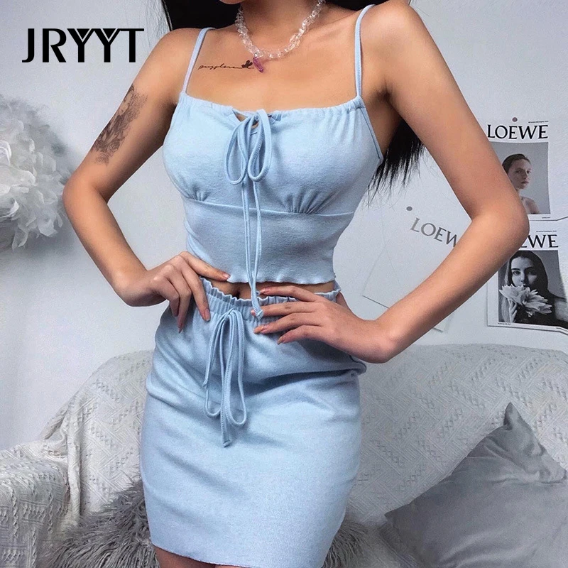 Летний сексуальный комплект JRYYT из двух предметов на тонких бретельках Женские