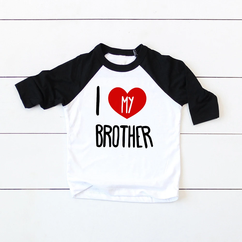 Детские одинаковые футболки с надписью I Love My Sister/ Brother топы для мальчиков и